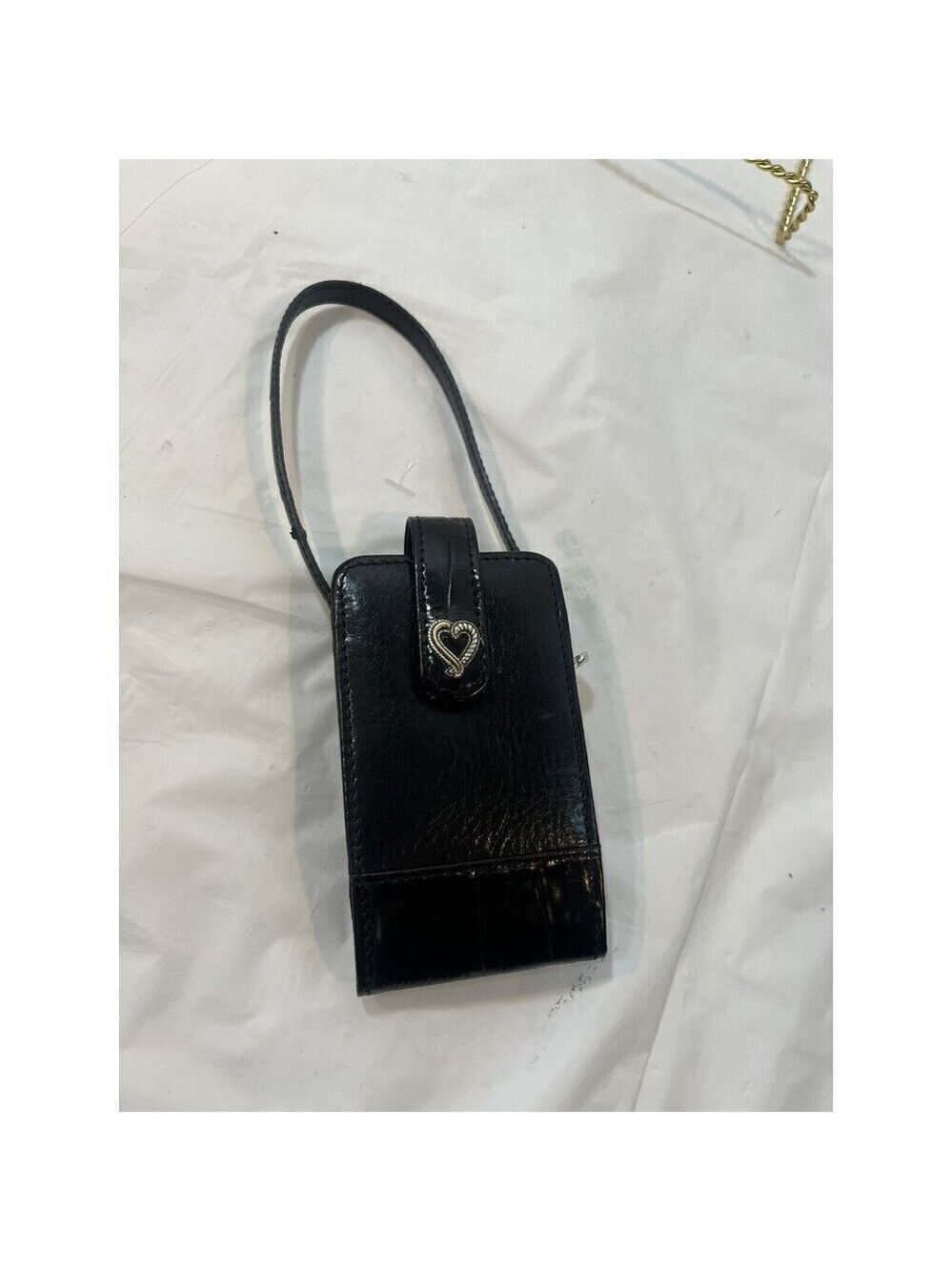 BRIGHTON Vintage Wristlet  Black Leather